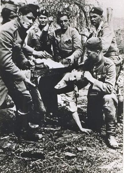 Jasenovac prisoner being beheaded